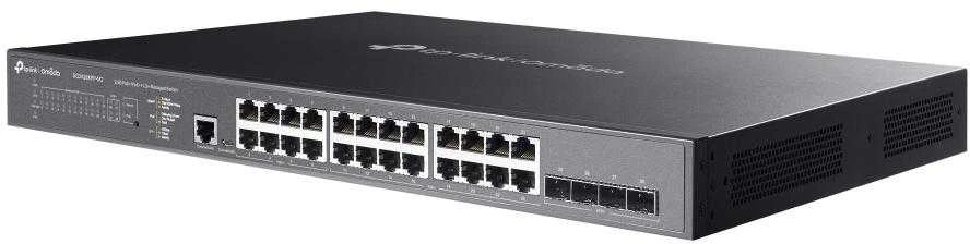 Šakotuvas Port TP-Link Omada 24 prievadų 2.5GBASE-T ir 4 prievadų 10GE SFP+ L2+ valdomas komutatorius su 16 prievadų PoE+ ir 8 prievadų PoE++