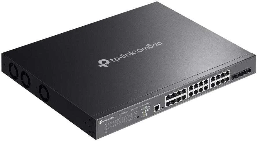 Šakotuvas Port TP-Link Omada 24 prievadų 2.5GBASE-T ir 4 prievadų 10GE SFP+ L2+ valdomas komutatorius su 16 prievadų PoE+ ir 8 prievadų PoE++