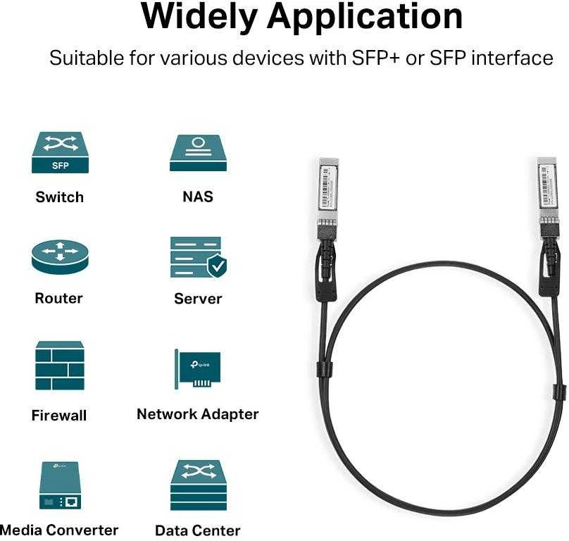 Šakotuvas TP-LINK TL-SM5220-1M 1 metro 10G SFP+ tiesioginio prijungimo kabelis | TP-LINK