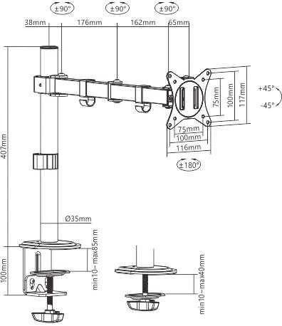 Šarnyrinis stalo laikiklis 1 Spacetronik SPA-112 monitoriui