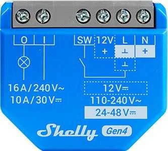 Shelly 1 Gen4 1 kanalo relė 16A (WiFi, Bluetooth, Zigbee, Matter)