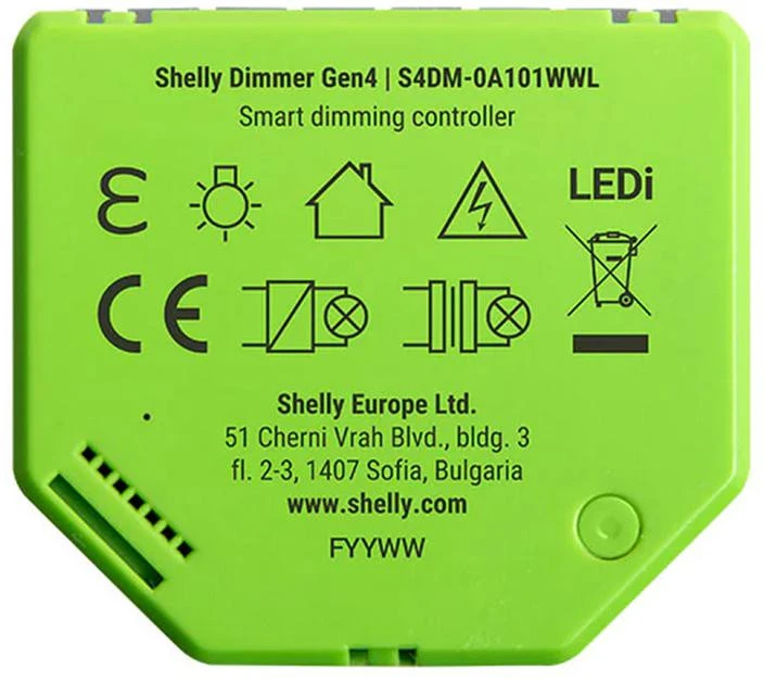 Shelly Dimmer GEN4 Išmanusis 1 kanalo Wi-Fi, Zigbee dimeris