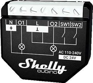Shelly Qubino Wave 2PM Z-Wave 2 kanalų relė