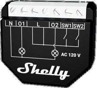 Shelly Qubino Wave 2PM Z-Wave 2 kanalų relė