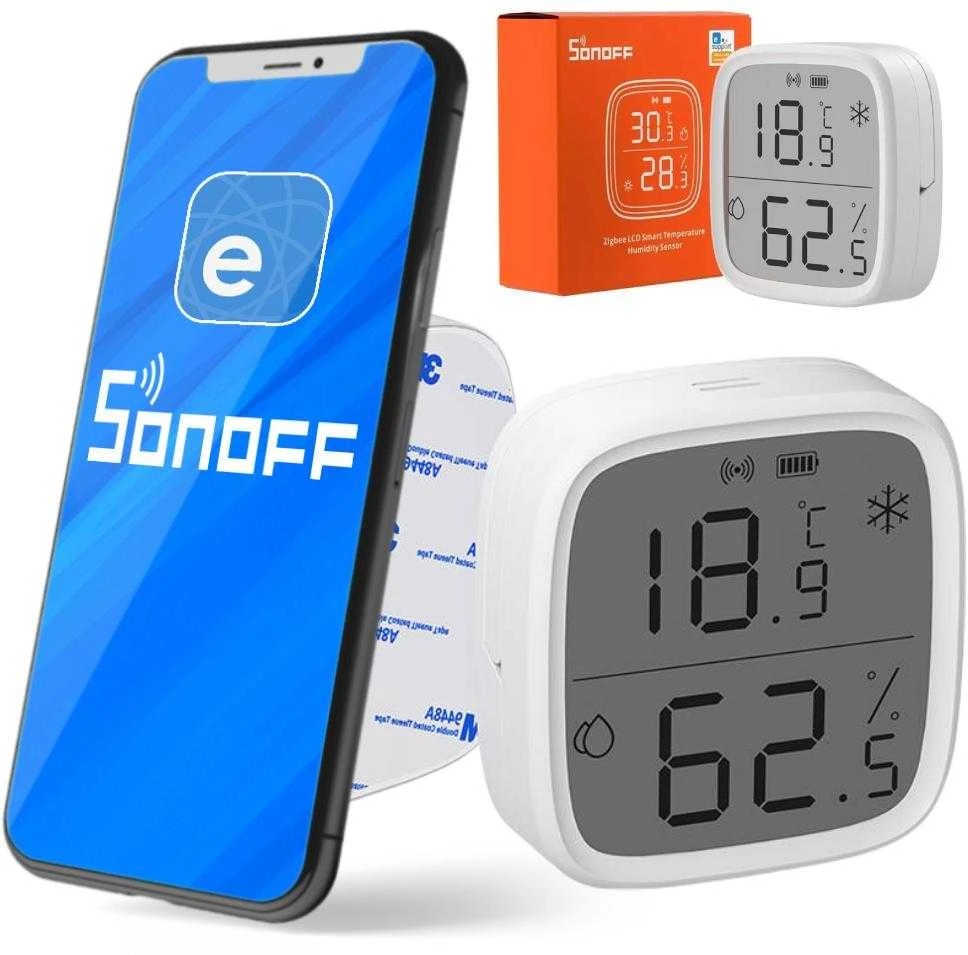 Sonoff SNZB-02D Zigbee 3.0 temperatūros ir drėgmės sensorius su LCD ekranu