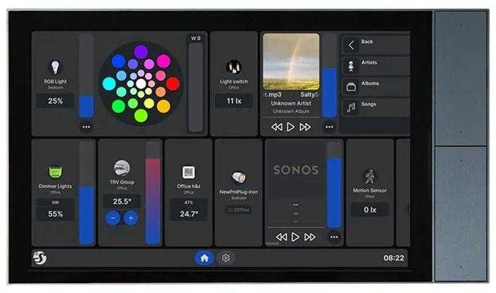 Shelly Ekranas XL Wi-Fi Bluetooth Smart Home Control Panel, Juodas