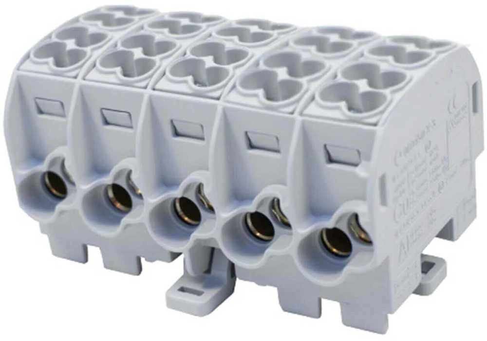 Simet Paskirstymo blokas - atšaka Al/Cu 80150 SIMBLOCK pilkas SCB 25-5X 81500002
