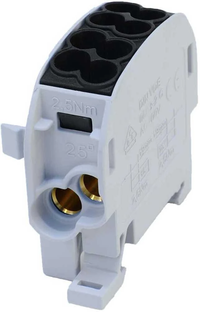 Simet Paskirstymo blokas - atšaka Al/Cu SCB 25 (80110) SIMBLOCK juoda 81501007
