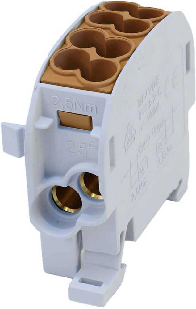Simet Šakų paskirstymo blokas SCB 25 Al/Cu 80110 SIMBLOCK, rudas 81501015