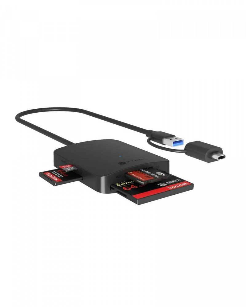 Icy Box Raidsonic 4-in-1 kortelių skaitytuvas su USB 3.2 Gen 1 Type-A + Type-C | IB-CR302-CU3