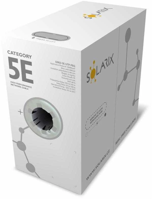SOLARIX VYTOS POROS KABELIS CAT.5E U/UTP UV GEL DENGTA Fca dėžutė 305m