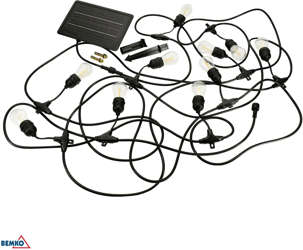 SOLARNA GIRLANDA OGRODOWA LED BEMKO SOLBEE 3W 3000K 10SZT 10M IP65 Juoda C83-SOB-003BL-3K