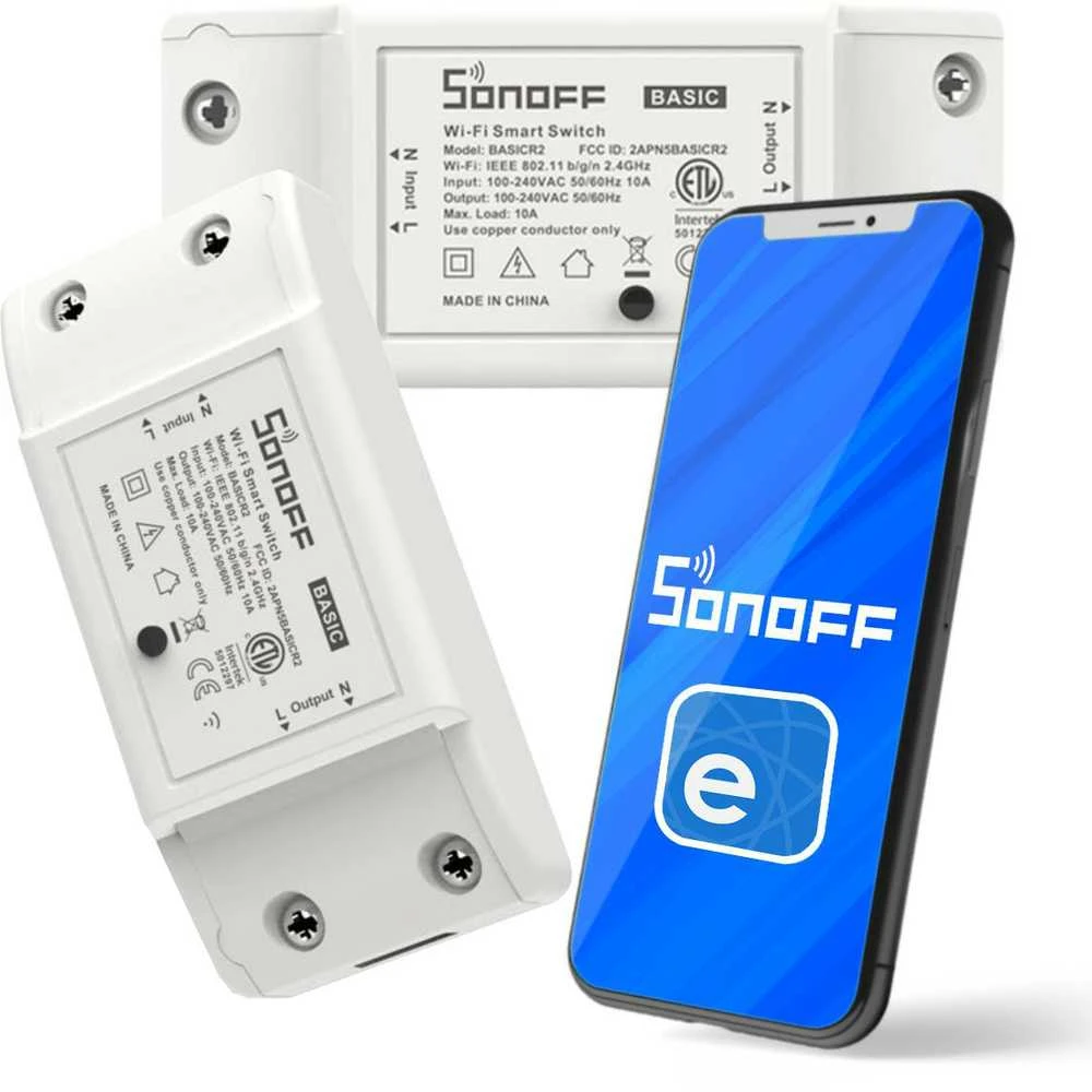 Sonoff Basic R2 1-kanalo išmani relė valdoma WiFi - 230VAC 2200W