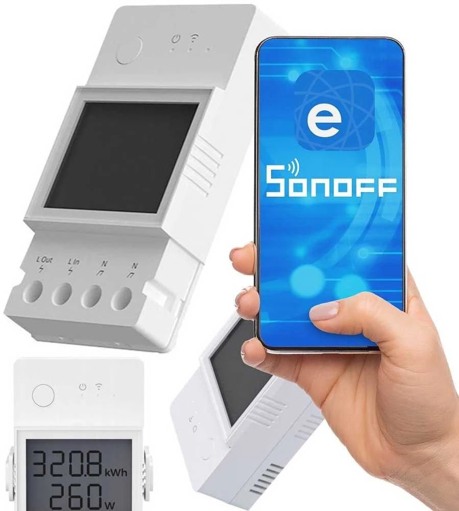 SONOFF POW Elite 20A 1 kanalo relė su elektros sąnaudų matavimu (POWR320D Elite)