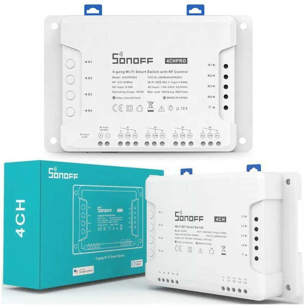 Sonoff PRO R3 4-kanalų išmani relė valdoma WiFi + RF - 230VAC 2200W