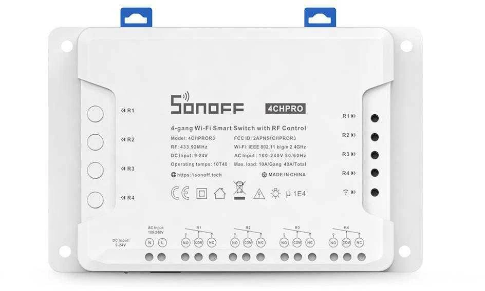 Sonoff PRO R3 4-kanalų išmani relė valdoma WiFi + RF - 230VAC 2200W