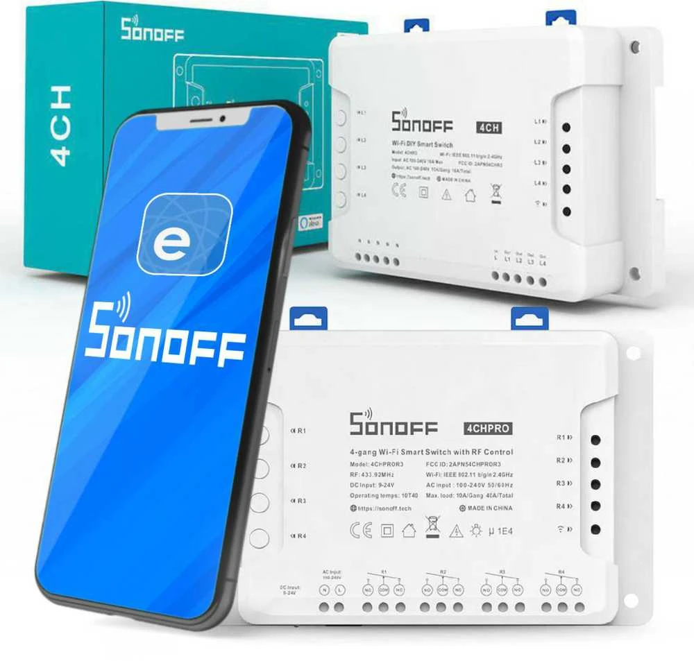 Sonoff R3 4-kanalų išmani relė valdoma WiFi 230VAC 2200W