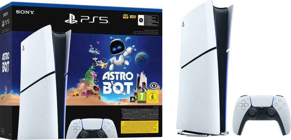 Sony PlayStation 5 Slim Digital - Astro Bot Bundle 1TB konsolė Baltas