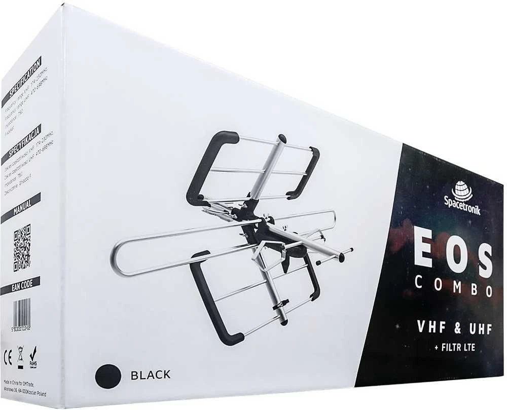 Spacetronik EOS Combo Juodas DVB-T/T2 antena (pasyvi)
