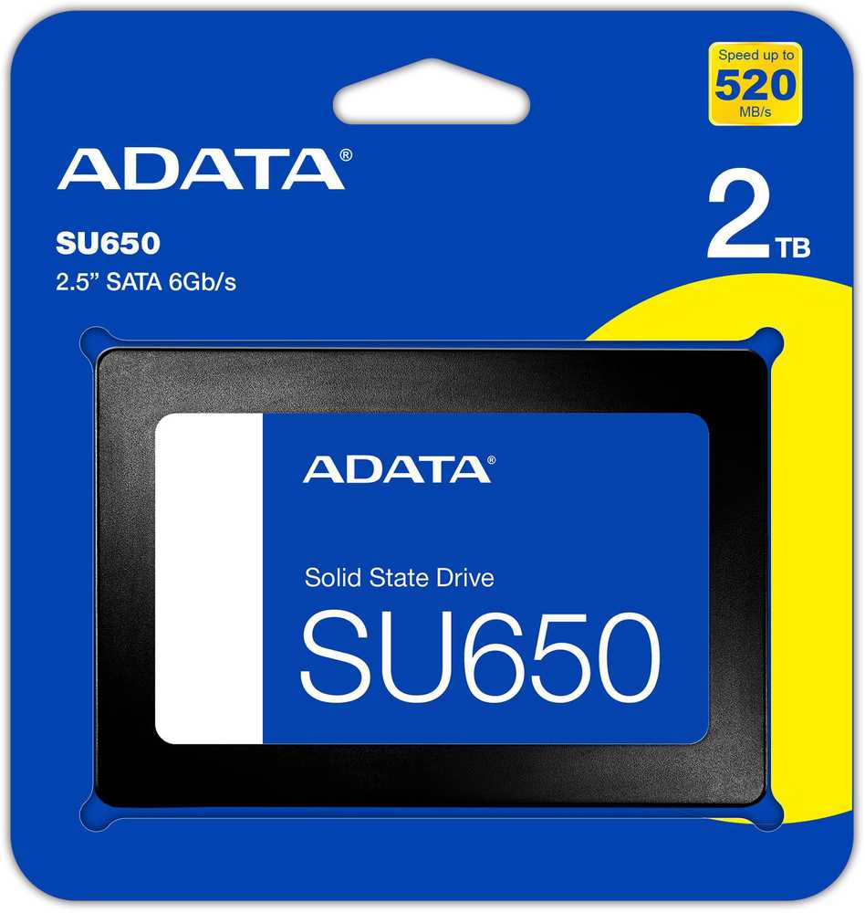 ADATA | Ultimate SU650 | 2000 GB | SSD form factor 2.5" | Solid-state drive sąsaja SATA 6Gb/s | Skaitymo greitis 520 MB/s | Rašymo greitis 450 MB/s