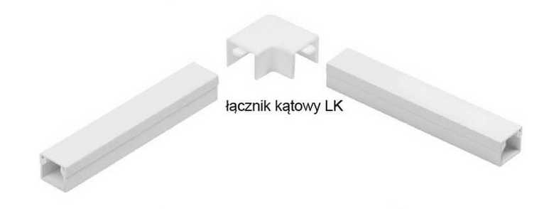 STASIŃSKI SP. Z O.O. Priedai elektros instaliacijos juostoms, kampinė jungtis BALTA LK 25x18 (1 vnt.)