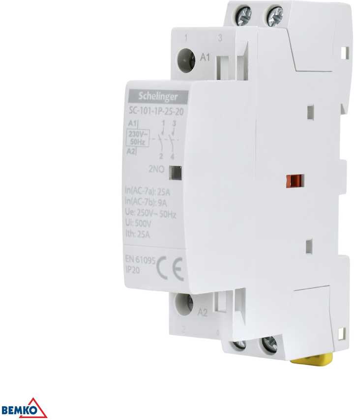 Bemko Modulinis kontaktorius SC101 1P 25A TIPAS 20 (2NO + 0NC) SCHELINGER