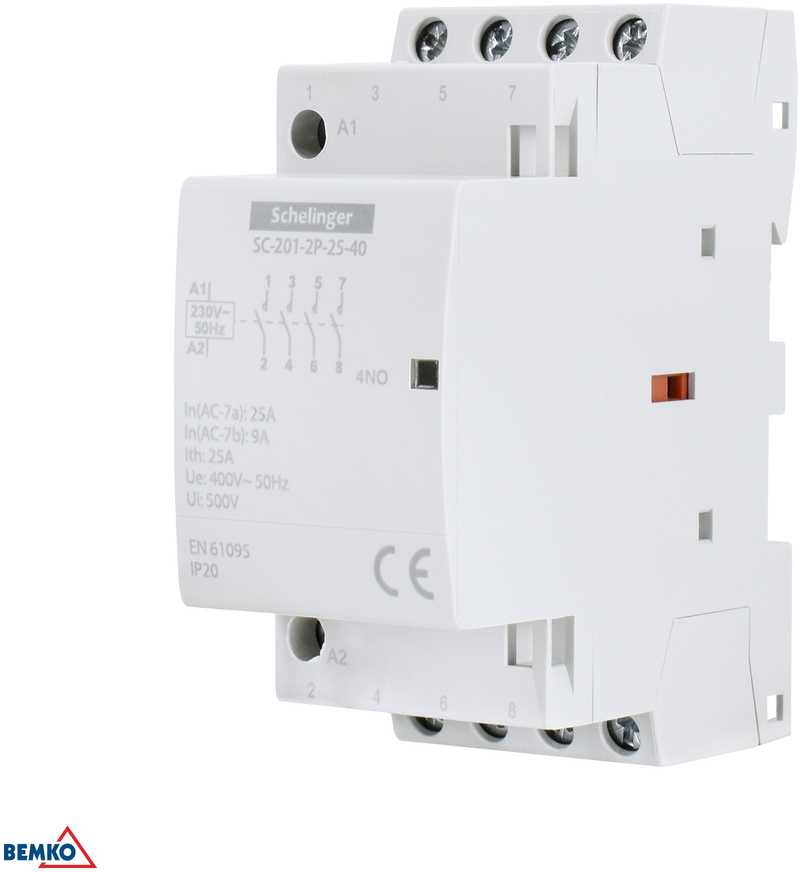 Bemko Stycznik modułowy SC201 2P 25A TYP 04 (0NO + 4NC) SCHELINGER