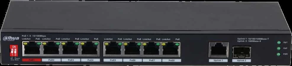 Šakotuvas SWITCH POE PFS3110-8ET1GT1GF-96 8 PRIEVADŲ SFP DAHUA