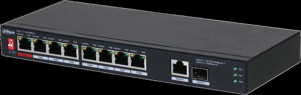 Šakotuvas SWITCH POE PFS3110-8ET1GT1GF-96 8 PRIEVADŲ SFP DAHUA