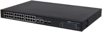 „Dahua Technology Co“ PoE šakotuvas, 24 prievadų, PoE+, 2 RJ45 prievadų + 2 SFP prievadų, 240 W