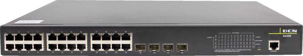 Šakotuvas D-Link SWITCH DCN S4200-28P-PL-SI-R2 L2 24xPoE+/4xSFP (200W)