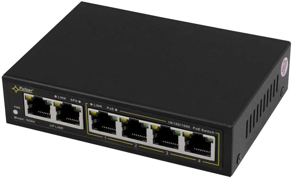 Šakotuvas SWITCH POE SG-64 4 PRIEVADŲ PULSAR