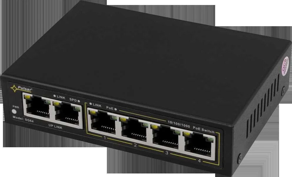 Šakotuvas SWITCH POE SG-64 4 PRIEVADŲ PULSAR