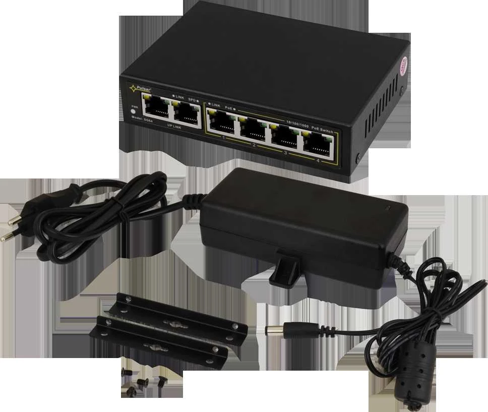 Šakotuvas SWITCH POE SG-64 4 PRIEVADŲ PULSAR