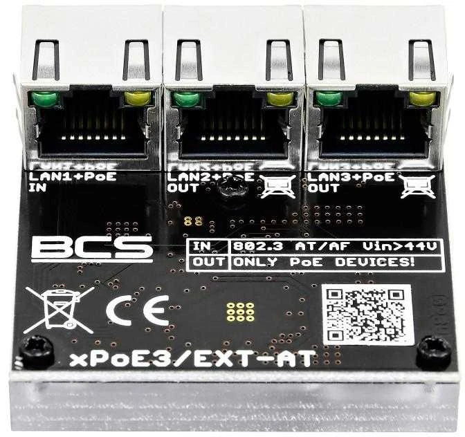 Šakotuvas POE komutatorius BCS POWER BCS-xPoE3/EXT-AT