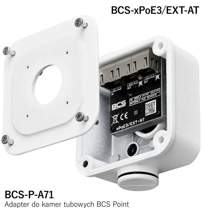 Šakotuvas POE komutatorius BCS POWER BCS-xPoE3/EXT-AT