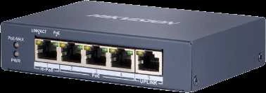 Šakotuvas SWITCH POE DS-3E0505HP-E 4 PRIEVADŲ Hikvision