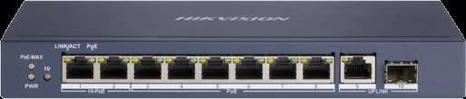 Šakotuvas SWITCH POE DS-3E0510HP-E 8 PRIEVADŲ SFP Hikvision