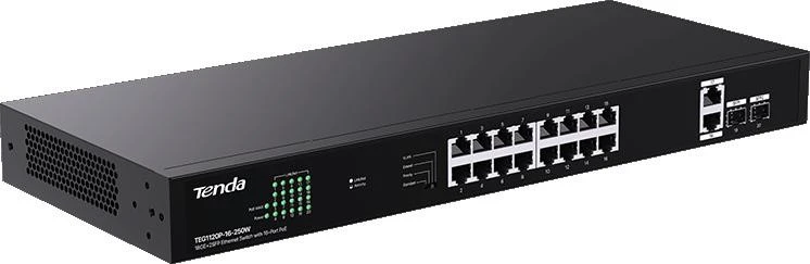 Tenda TEG1120P-16-250W tinklo jungiklis Nevaldomas Gigabit Ethernet (10/100/1000) Maitinimas per Ethernet (PoE)