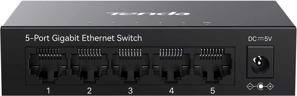 Šakotuvas Tenda TEG1005D tinklo jungiklis Nevaldomas Gigabit Ethernet (10/100/1000) Pilkas