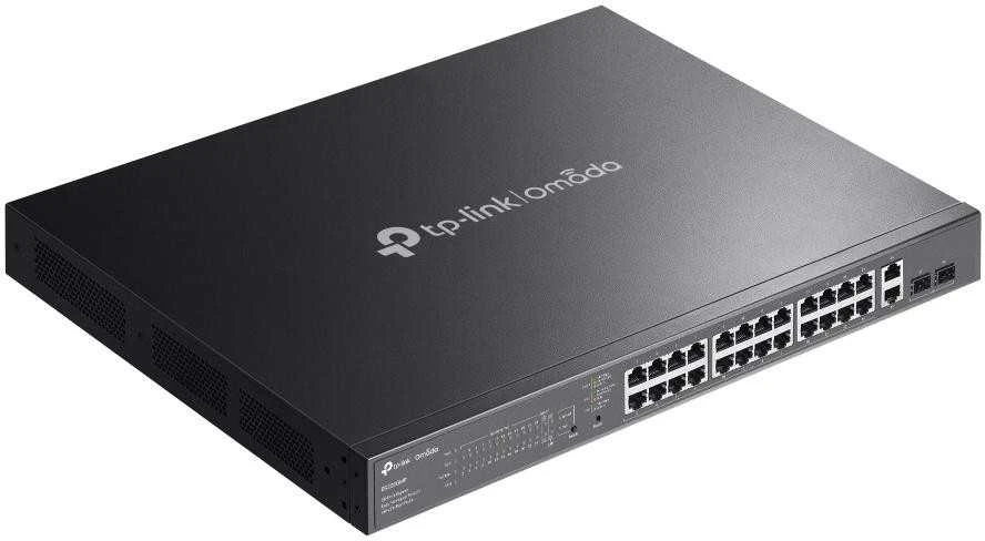 Šakotuvas TP-Link Omada ES228GMP tinklo komutatorius, valdomas L2 gigabito Ethernet (10/100/1000), maitinimas per Ethernet (PoE), Juodas
