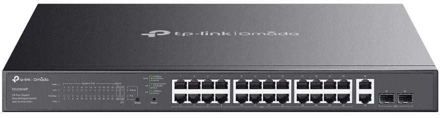 Šakotuvas TP-Link Omada ES228GMP tinklo komutatorius, valdomas L2 gigabito Ethernet (10/100/1000), maitinimas per Ethernet (PoE), Juodas