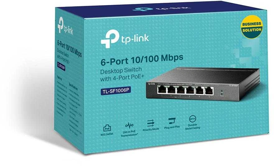 Šakotuvas TP-Link 6-PORT POE+ FE DESKTOP SWITCH - .