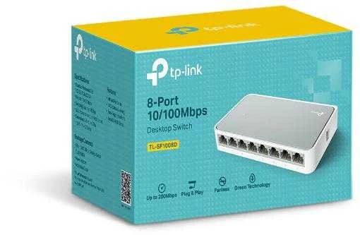 Šakotuvas TP-LINK | Switch | TL-SF1008D | Unmanaged | Desktop | 10/100 Mbps (RJ-45) jungtys quantity 8 | Power supply type External | 36 mėn.