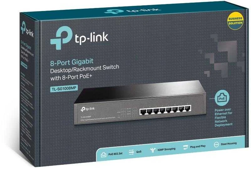 Šakotuvas TP-Link 8-PORT GIGABIT POE+ SWITCH - .