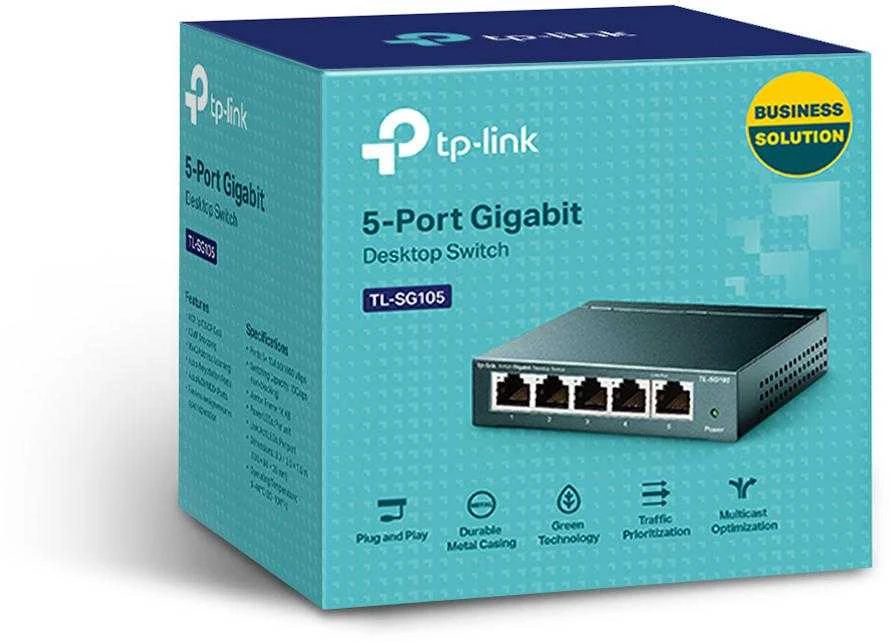 Šakotuvas Komutatorius TP-LINK, 5-port, metalinis korpusas, juodas / TL-SG105