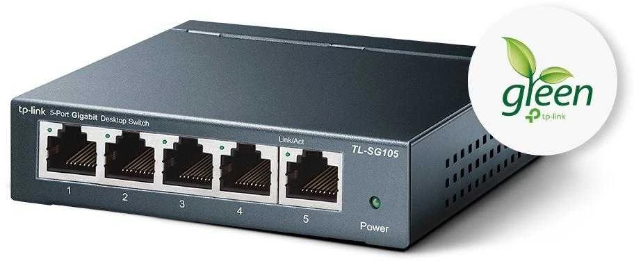 Šakotuvas Komutatorius TP-LINK, 5-port, metalinis korpusas, juodas / TL-SG105