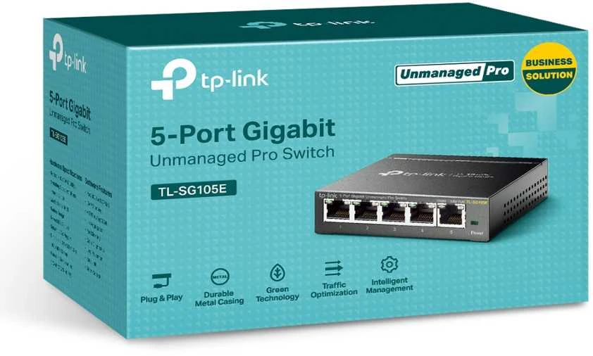 Šakotuvas TP-Link TL-SG105E 5-PORT GBIT - EASY SMART SWITCH