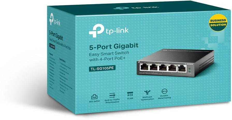 Šakotuvas TP-Link 5-PORT GIGAB EASY SMART SWITCH - WITH 4-PORT POE+