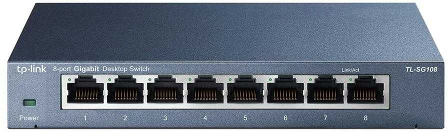 Šakotuvas TP-LINK 8 prievadų metalinis gigabito komutatorius, 5 10/100/1000M RJ45, palaikantis GMP Snooping, IEEE 802.1p QoS, „Plug and Play“ metaliniame korpuse
